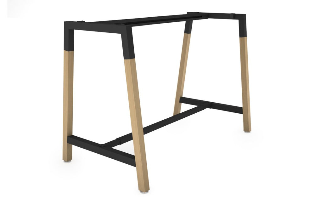 Quadro Dry Bar Table Frame Wood A Legs Cross Beam [1400L x 700W]-black cross beam none 