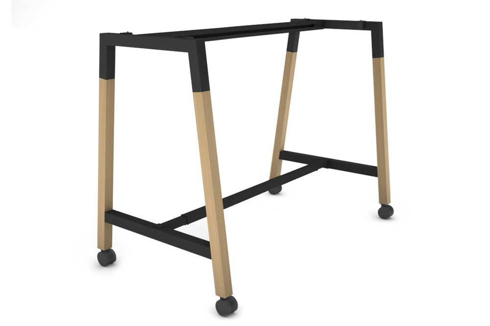 Quadro Dry Bar Table Frame Wood A Legs Cross Beam [1400L x 700W]-black cross beam wheels 