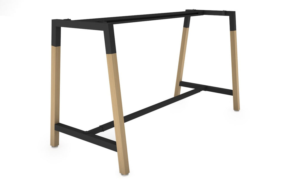 Quadro Dry Bar Table Frame Wood A Legs Cross Beam [1600L x 700W]-black cross beam none 
