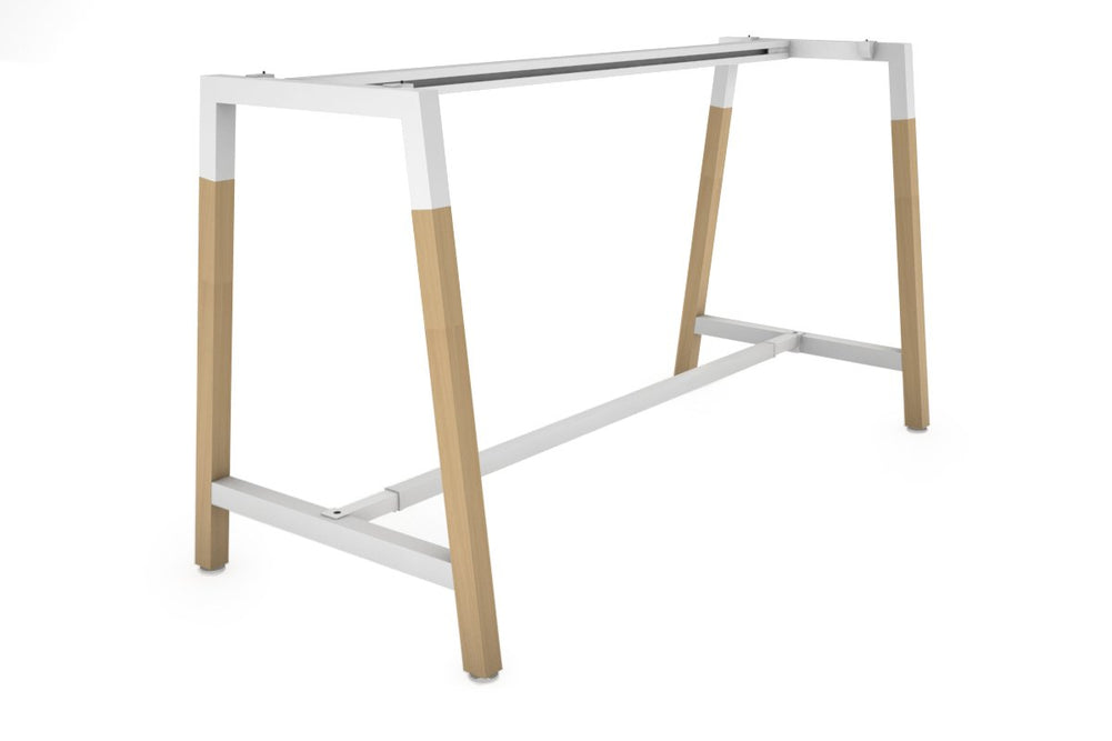 Quadro Dry Bar Table Frame Wood A Legs Cross Beam [1600L x 700W]-white cross beam none 