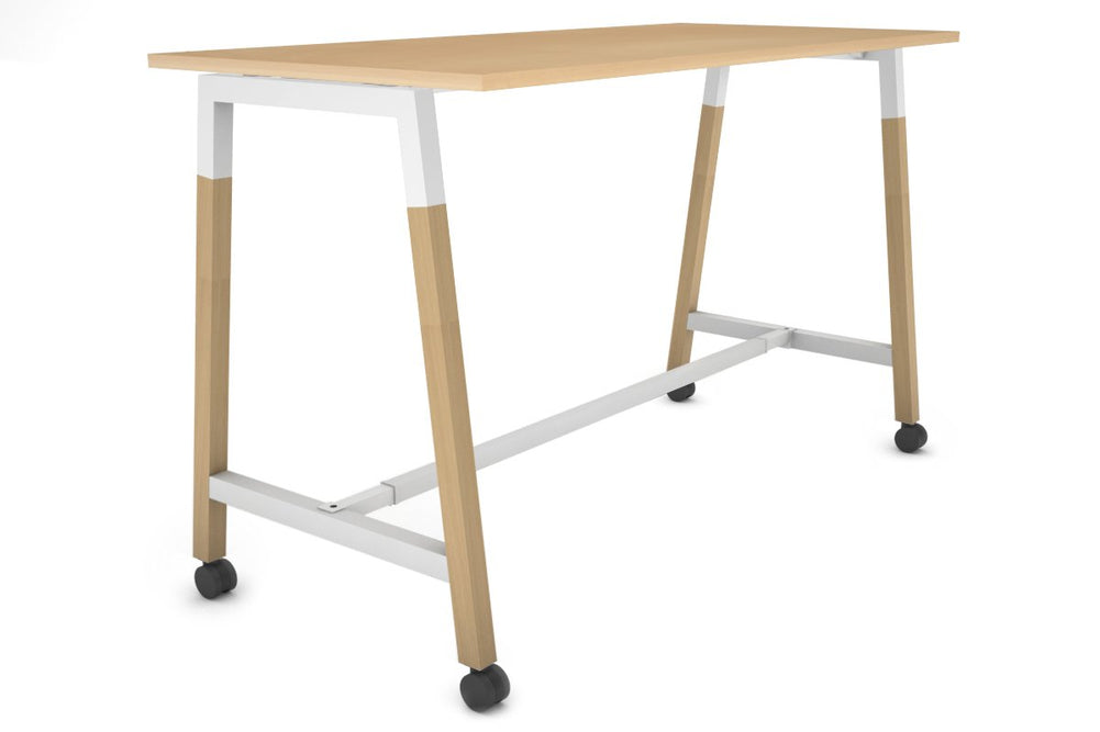 Quadro Dry Bar Table Frame Wood A Legs Cross Beam [1600L x 700W]-black cross beam wheels 