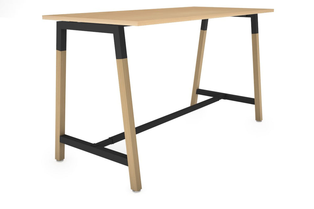 Quadro Dry Bar Table Frame Wood A Legs Cross Beam [1600L x 700W]-black cross beam wheels 