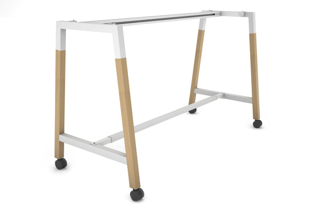 Quadro Dry Bar Table Frame Wood A Legs Cross Beam [1600L x 700W]-white cross beam wheels 
