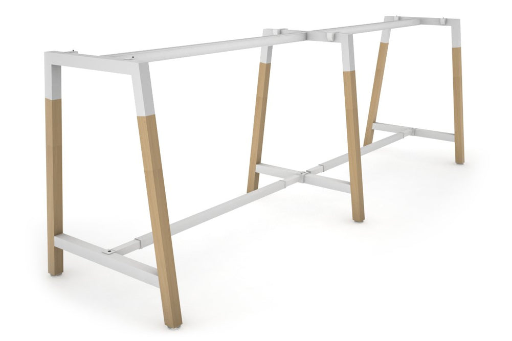 Quadro Dry Bar Table Frame Wood A Legs Cross Beam [3000L x 1200W]-white cross beam none 