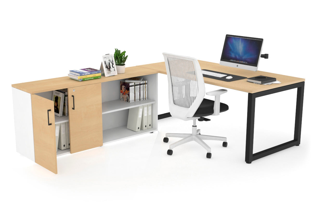 Quadro Loop Executive Setting - Black Frame [1800L x 700W] Jasonl maple none 2 door open storage cabinet