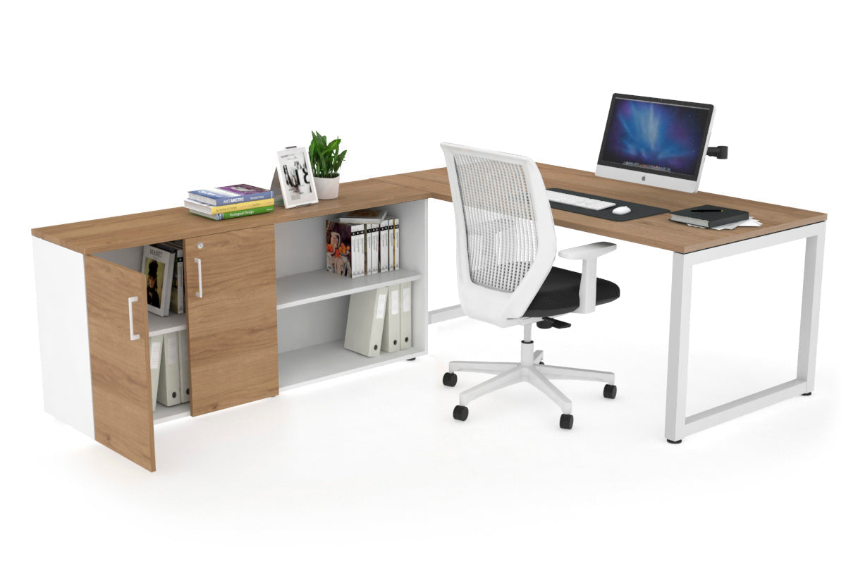 Quadro Loop Executive Setting - White Frame [1600L x 700W] Jasonl salvage oak none 2 door open storage cabinet