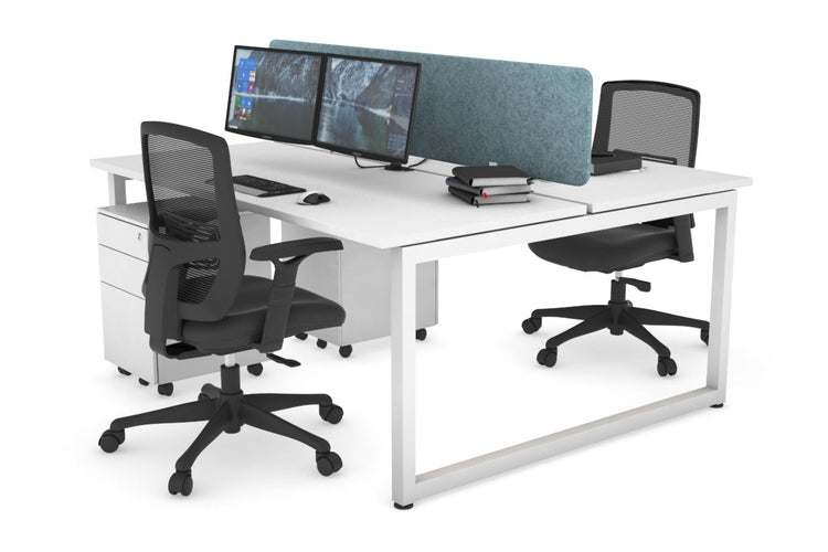 Quadro Loop Leg 2 Person Office Workstations [1200L x 700W] Jasonl white leg white blue echo panel (400H x 1200W)