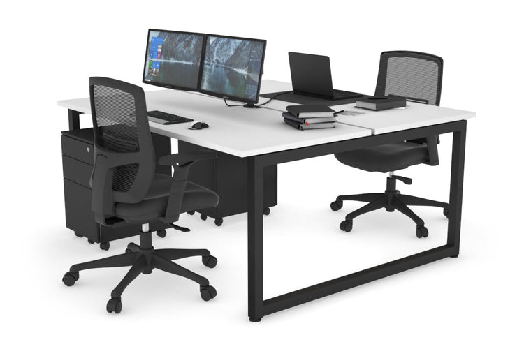 Quadro Loop Leg 2 Person Office Workstations [1200L x 700W] Jasonl black leg white none