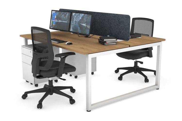 Quadro Loop Leg 2 Person Office Workstations [1200L x 700W] Jasonl white leg salvage oak dark grey echo panel (400H x 1200W)