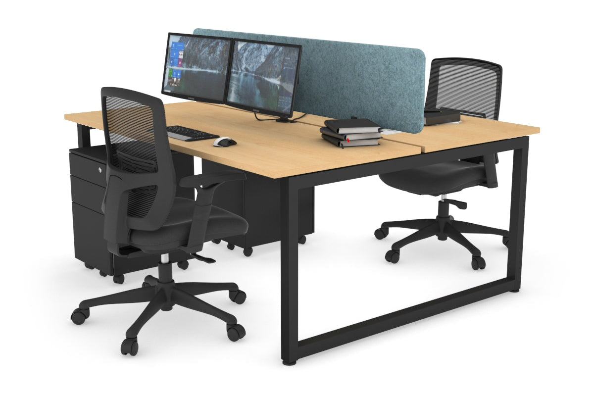 Quadro Loop Leg 2 Person Office Workstations [1200L x 700W] Jasonl black leg maple blue echo panel (400H x 1200W)