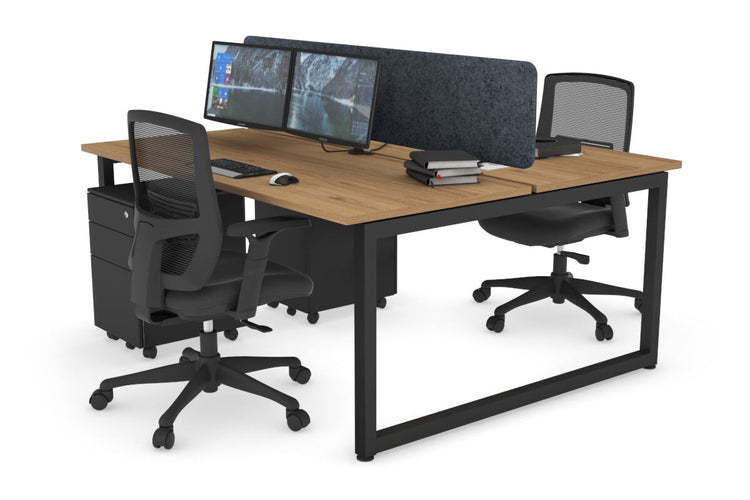 Quadro Loop Leg 2 Person Office Workstations [1200L x 700W] Jasonl black leg salvage oak dark grey echo panel (400H x 1200W)