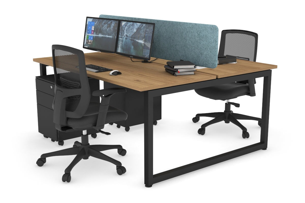 Quadro Loop Leg 2 Person Office Workstations [1200L x 700W] Jasonl black leg salvage oak blue echo panel (400H x 1200W)
