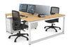 Quadro Loop Legs 2 Person Office Workstation [1600L x 800W with Cable Scallop] - Thumbnail 14 