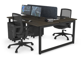 Quadro Loop Leg 2 Person Office Workstations [1800L x 700W] Jasonl black leg dark oak dark grey echo panel (400H x 1600W)