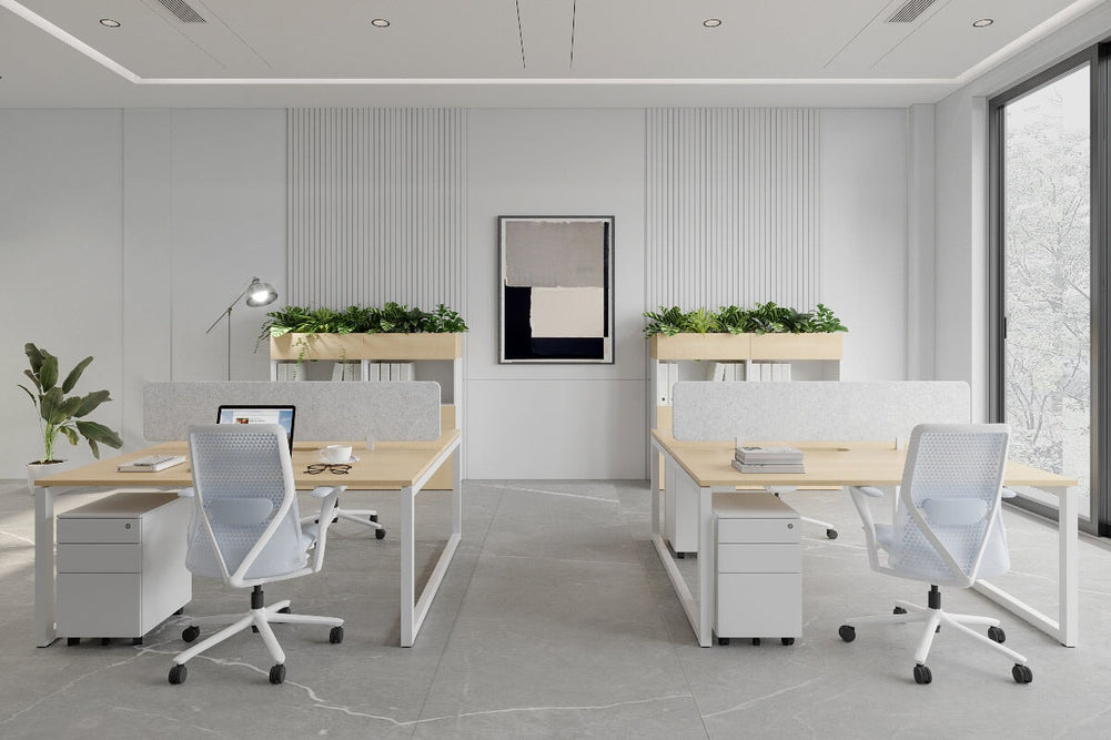 Quadro Loop Legs 2 Person Office Workstation [1800L x 800W with Cable Scallop]-black leg dark oak moody charcoal (500H x 1800W)