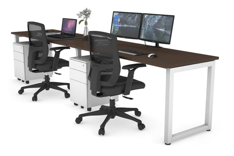 Quadro Loop Leg 2 Person Run Office Workstations [1200L x 700W] Jasonl white leg wenge 
