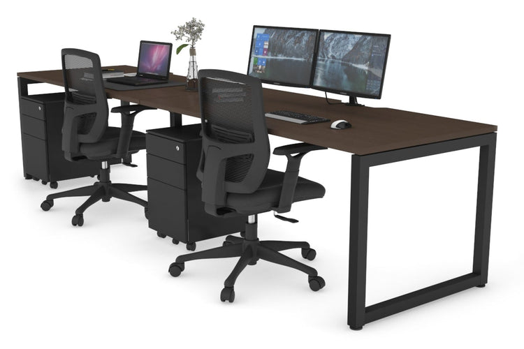 Quadro Loop Leg 2 Person Run Office Workstations [1200L x 800W with Cable Scallop] Jasonl black leg wenge 