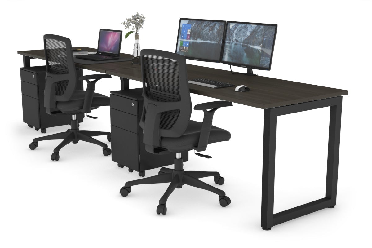 Quadro Loop Leg 2 Person Run Office Workstations [1400L x 700W] Jasonl black leg dark oak 