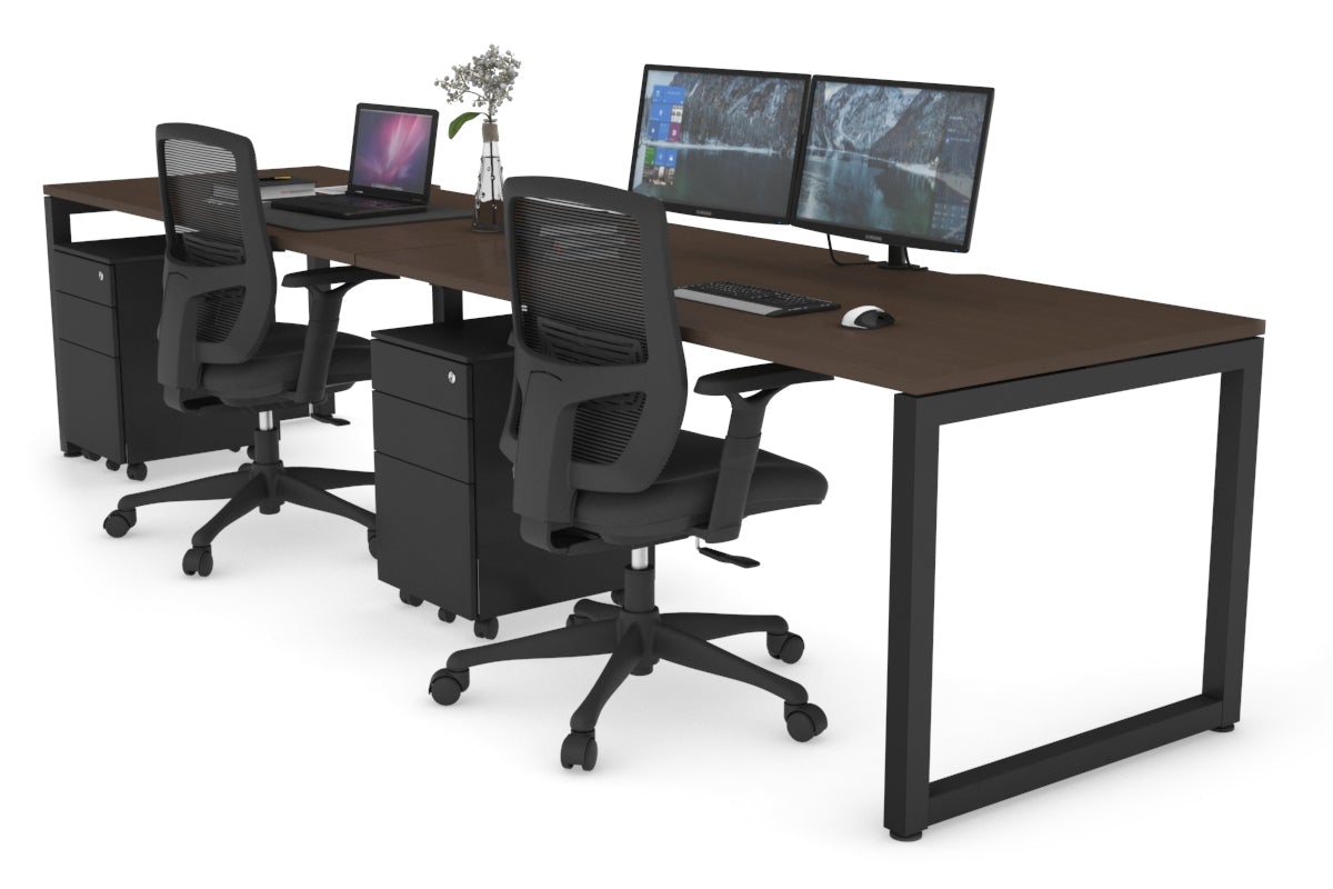 Quadro Loop Leg 2 Person Run Office Workstations [1800L x 800W with Cable Scallop] Jasonl black leg wenge 