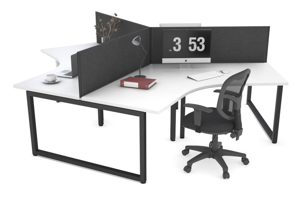 Quadro Loop Legs 3 Person 120 Degree Office Workstation-black leg moody charcoal (500H x 1200W) 