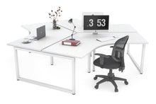 Quadro Loop Legs 3 Person 120 Degree Office Workstation