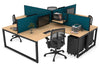 Quadro Loop Legs 4 Person Corner Workstation [1600L x 1800W with Cable Scallop] - Thumbnail 12 