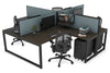 Quadro Loop Legs 4 Person Corner Workstation [1600L x 1800W with Cable Scallop] - Thumbnail 27 