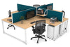 Quadro Loop Legs 4 Person Corner Workstation [1600L x 1800W with Cable Scallop] - Thumbnail 39 