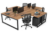 Quadro Loop Legs 4 Person Corner Workstation [1600L x 1800W with Cable Scallop] - Thumbnail 22 