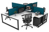 Quadro Loop Legs 4 Person Corner Workstation [1600L x 1800W with Cable Scallop] - Thumbnail 6 