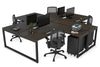 Quadro Loop Legs 4 Person Corner Workstation [1600L x 1800W with Cable Scallop] - Thumbnail 29 
