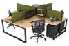Quadro Loop Legs 4 Person Corner Workstation [1600L x 1800W with Cable Scallop] - Thumbnail 11 