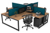 Quadro Loop Legs 4 Person Corner Workstation [1600L x 1800W with Cable Scallop] - Thumbnail 19 