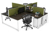 Quadro Loop Legs 4 Person Corner Workstation [1600L x 1800W with Cable Scallop] - Thumbnail 52 