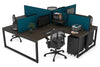 Quadro Loop Legs 4 Person Corner Workstation [1600L x 1800W with Cable Scallop] - Thumbnail 26 