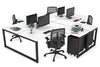 Quadro Loop Legs 4 Person Corner Workstation [1600L x 1800W with Cable Scallop] - Thumbnail 2 