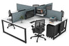 Quadro Loop Legs 4 Person Corner Workstation [1600L x 1800W with Cable Scallop] - Thumbnail 7 