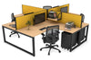 Quadro Loop Legs 4 Person Corner Workstation [1600L x 1800W with Cable Scallop] - Thumbnail 10 