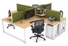 Quadro Loop Legs 4 Person Corner Workstation [1600L x 1800W with Cable Scallop] - Thumbnail 38 