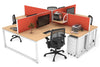 Quadro Loop Legs 4 Person Corner Workstation [1600L x 1800W with Cable Scallop] - Thumbnail 36 