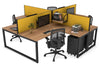 Quadro Loop Legs 4 Person Corner Workstation [1600L x 1800W with Cable Scallop] - Thumbnail 17 