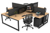 Quadro Loop Legs 4 Person Corner Workstation [1800L x 1800W with Cable Scallop] - Thumbnail 14 
