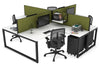 Quadro Loop Legs 4 Person Corner Workstation [1800L x 1800W with Cable Scallop] - Thumbnail 5 