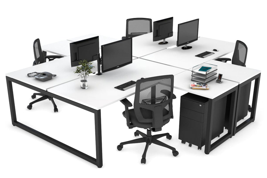 Environmental image of Quadro Loop Legs 4 Person Corner Workstation [1800L x 1800W with Cable Scallop]