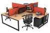 Quadro Loop Legs 4 Person Corner Workstation [1800L x 1800W with Cable Scallop] - Thumbnail 9 