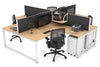 Quadro Loop Legs 4 Person Corner Workstation [1800L x 1800W with Cable Scallop] - Thumbnail 41 