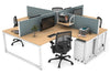 Quadro Loop Legs 4 Person Corner Workstation [1800L x 1800W with Cable Scallop] - Thumbnail 40 