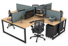 Quadro Loop Legs 4 Person Corner Workstation [1800L x 1800W with Cable Scallop] - Thumbnail 13 