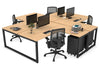 Quadro Loop Legs 4 Person Corner Workstation [1800L x 1800W with Cable Scallop] - Thumbnail 15 