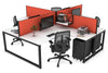 Quadro Loop Legs 4 Person Corner Workstation [1800L x 1800W with Cable Scallop] - Thumbnail 3 
